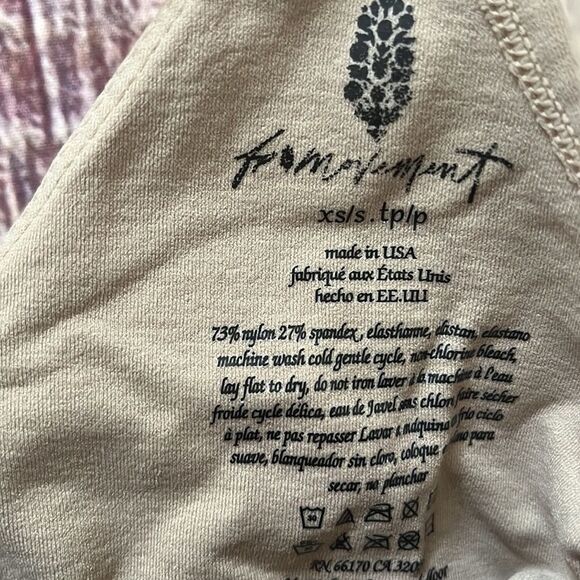 Free People Movement Good Karma Tan Ruched Crop Top - Picture 5 of 6